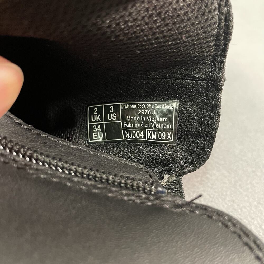 Dr Martens 2976 J Chelsea Boots Black Kids US 3 Youth Slip On Side Zip - Picture 7 of 8